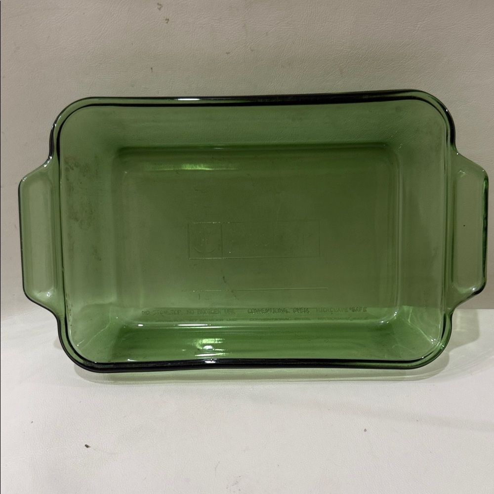 Anchor Hocking Forest Green Glass Bakeware Vintage 6 X 9 In 1 Qt Oven Microwave - Picture 3 of 13